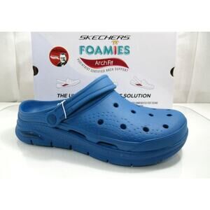 Men's Skechers Foamies Arch Fit Valiant Slip On Clog Sandal Comfort Blue Size 11